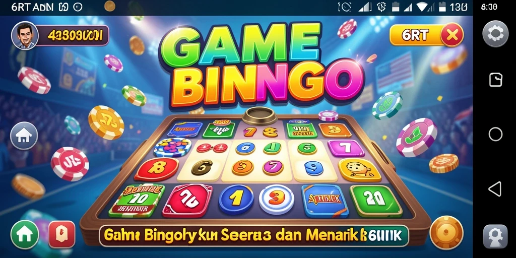 Tampilan screenshot 6RT menampilkan gameplay Bingo yang seru dan penuh warna.
