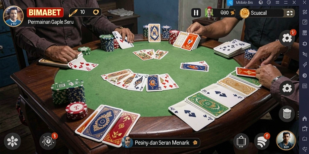 Tampilan menarik dari gameplay Gaple di BIMABET.