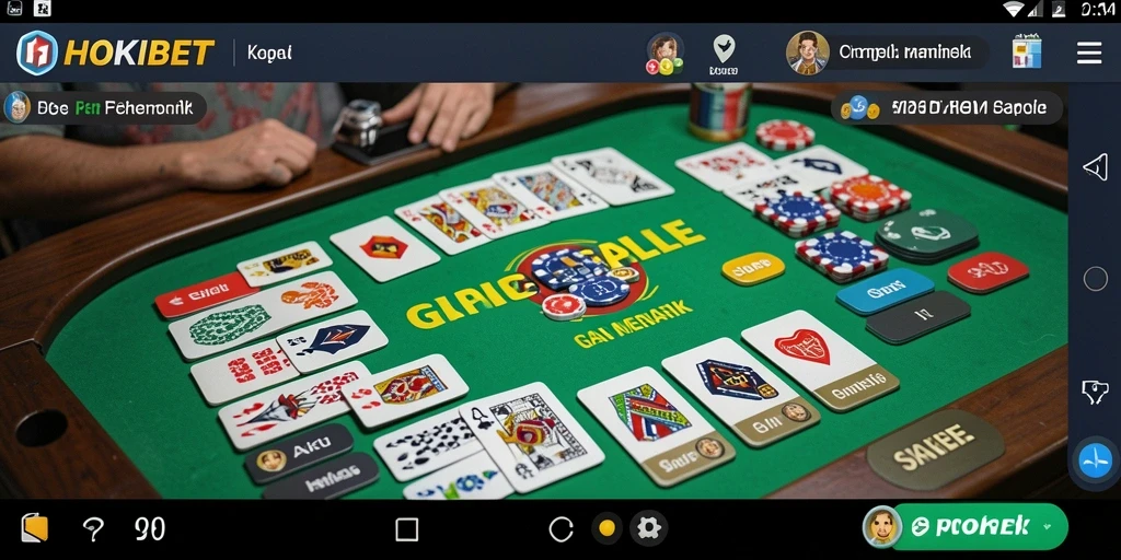 Tampilan gameplay seru HOKIBET yang penuh aksi Gaple.