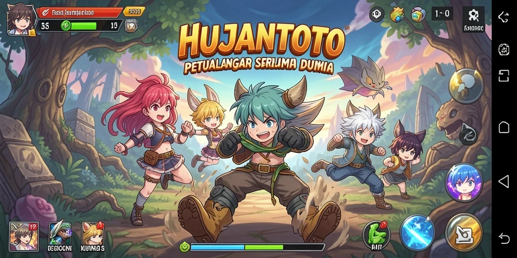 Tampilan gameplay seru di dunia Anime HUJANTOTO.