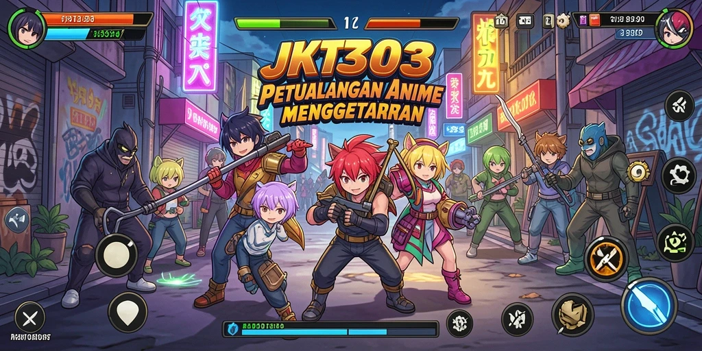 Tampilan gameplay JKT303 yang penuh aksi dan warna.