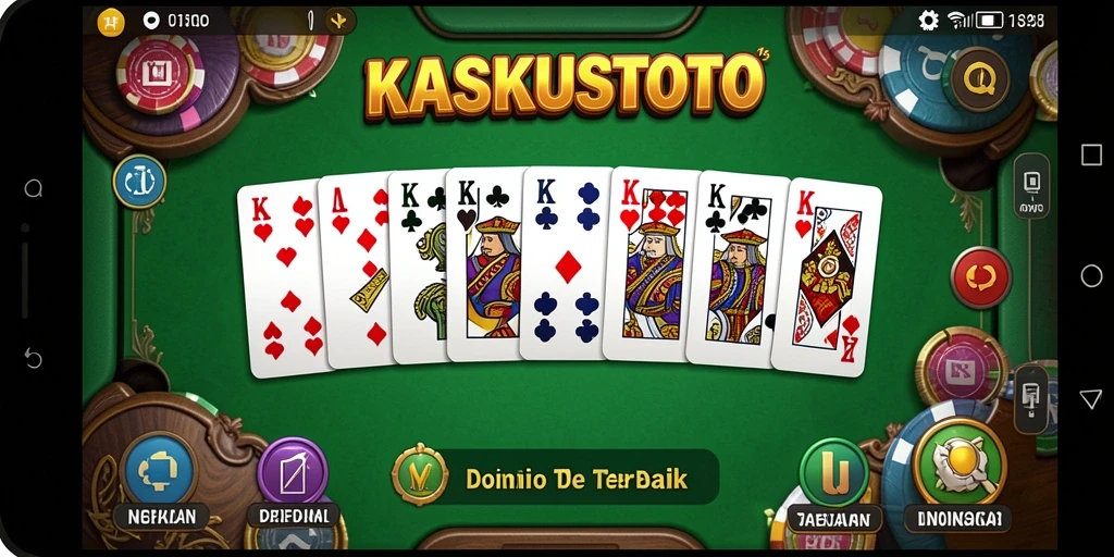 Tampilan gameplay menarik dari KASKUSTOTO yang memperlihatkan suasana permainan Domino.