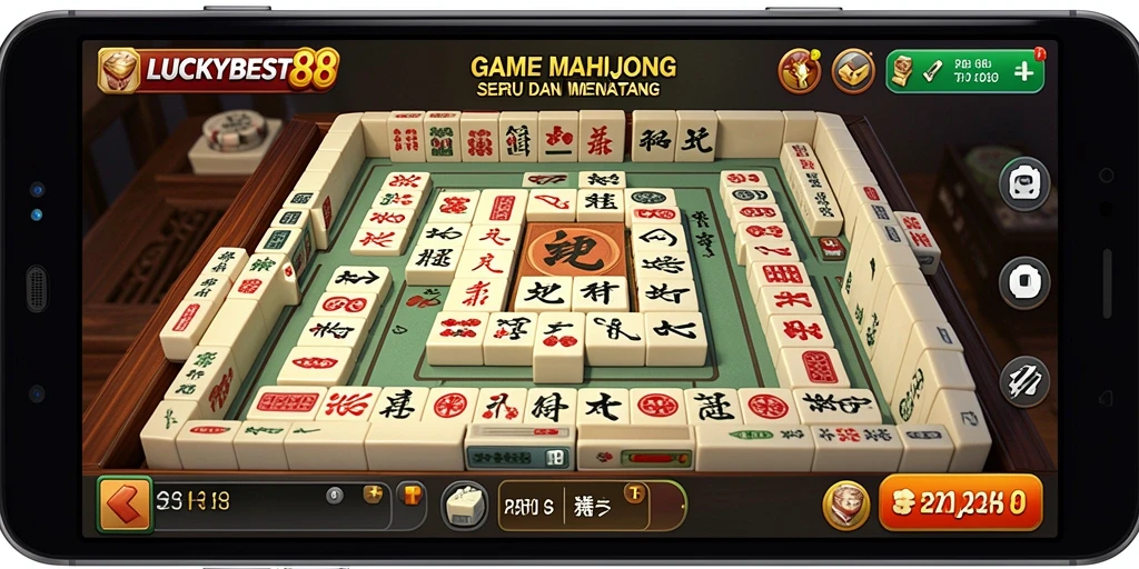 Screenshot utama LUCKYBEST88 menampilkan pengalaman bermain Mahjong yang seru.