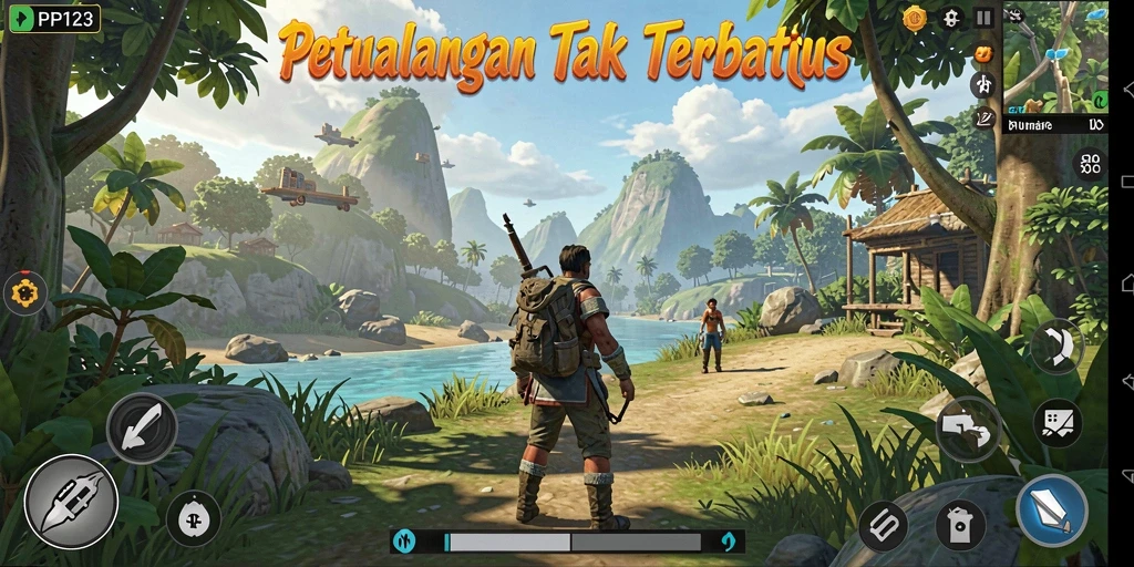 Tampilan gameplay yang menakjubkan di dunia terbuka PP123.