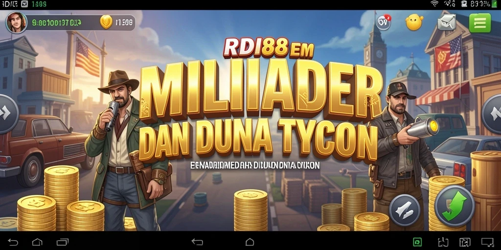 Tampilan utama gameplay RDI88 yang menampilkan kota bisnis Anda.