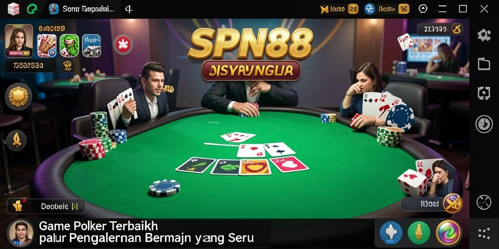 Tampilan gameplay SPN88 saat bermain Poker dengan pemain lain.